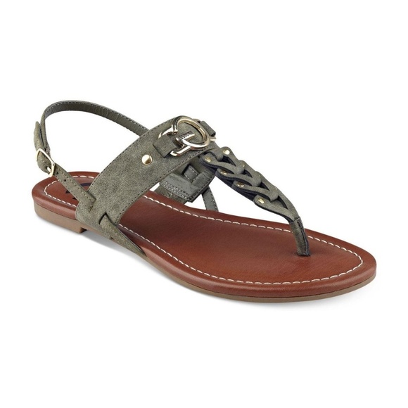 guess olive green sandals